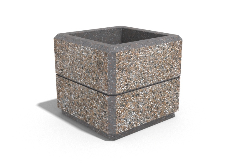 SQUARE CONCRETE PLANTER 82 exposed aggregate