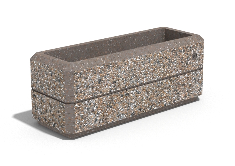 RECTANGULAR CONCRETE PLANTER 173 exposed aggregate