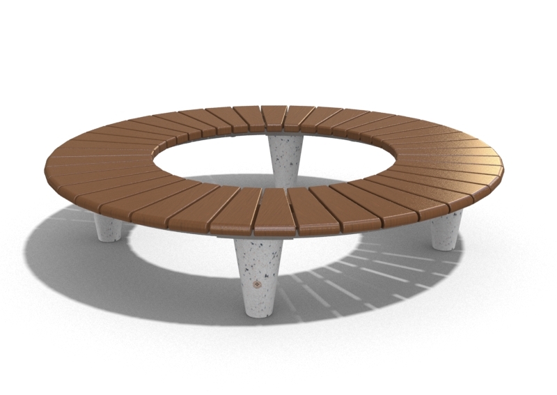 CONCRETE ROUND BENCH 151 ER Resysta exposed aggregate