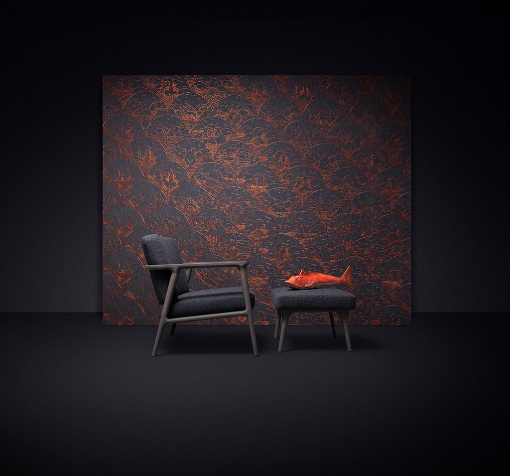 Indigo Macaque Moooi Wallcovering Tokyo Blue Collection