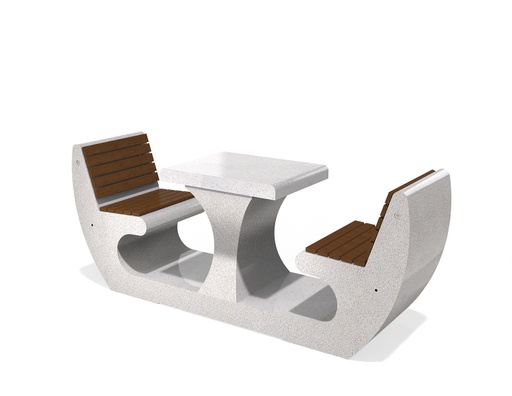 BUSINESS TABLE 285-ER Resysta sides exposed, top polished aggregate
