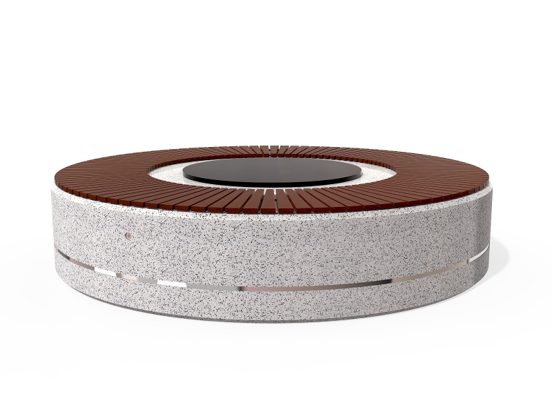 CONCRETE BENCH 324-ER sides exposed aggregate