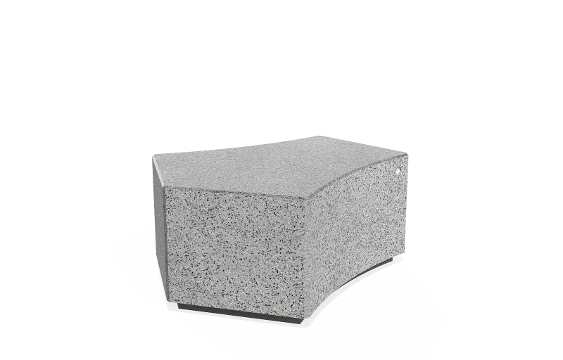 CONCRETE BENCH 268 Z1 seat polished, sides exposed aggregate